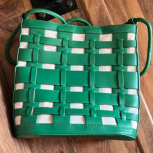 Load image into Gallery viewer, 10-17-23 window pane purse: Orange, green
