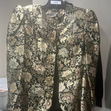 Load image into Gallery viewer, 10-5-23 gold black floral blazer
