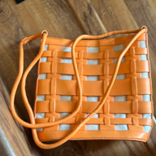 Load image into Gallery viewer, 10-17-23 window pane purse: Orange, green
