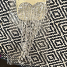 Load image into Gallery viewer, 1-17-23 rhinestone dangle heart brooch: gold, silver
