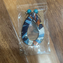 Load image into Gallery viewer, 1-5-23 scarf earrings:: blue, black, yellow, white

