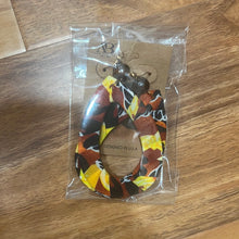 Load image into Gallery viewer, 1-5-23 scarf earrings:: blue, black, yellow, white
