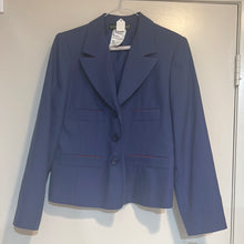 Load image into Gallery viewer, 10-24-22 sz 12 blue red detail blazer
